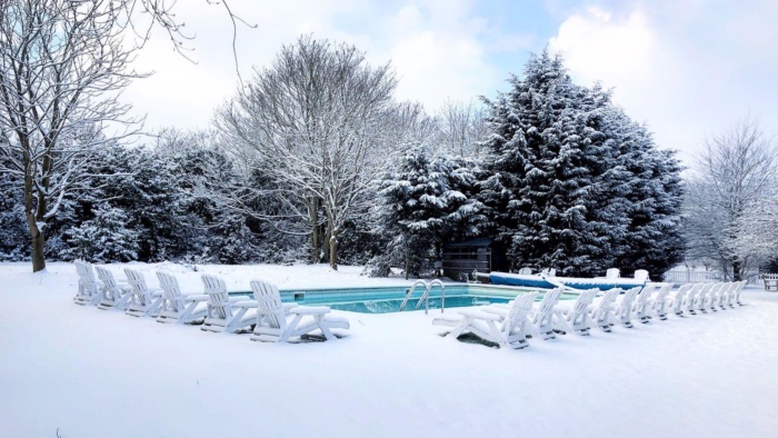 Snow Surrounding Pool